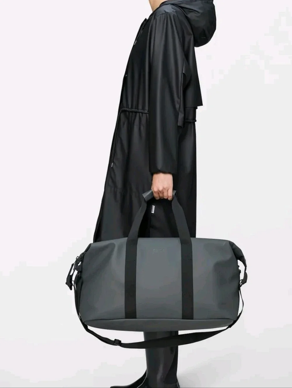 Rains Dark Grey  Unisex Duffel Bag with Shoulder Strap